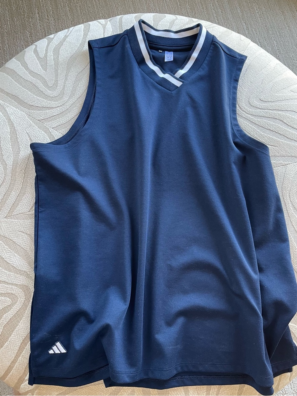 adidas  Sleeveless Athletic Top with Striped V-Neck
